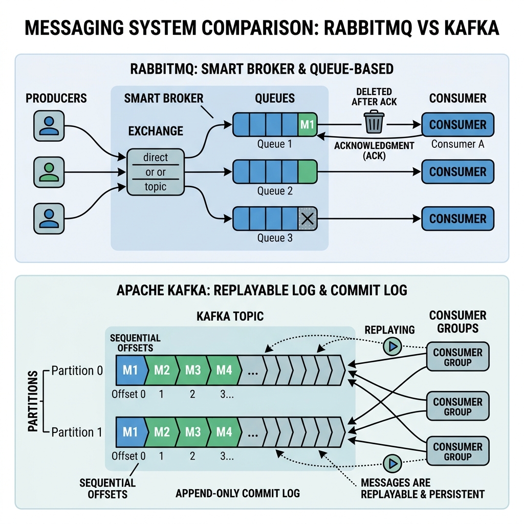 เปรียบเทียบสถาปัตยกรรม RabbitMQ vs Apache Kafka