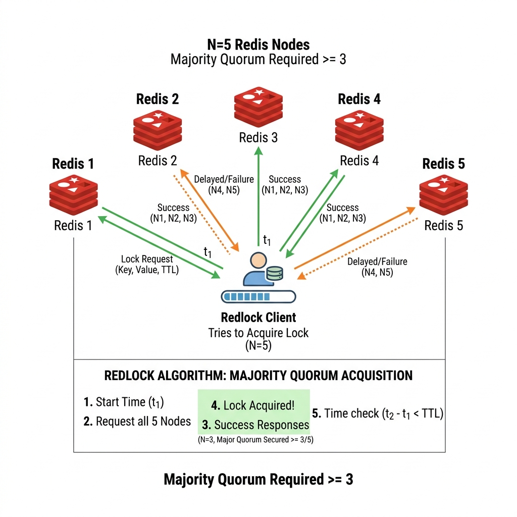 อัลกอริทึม Redlock สำหรับ Distributed Lock