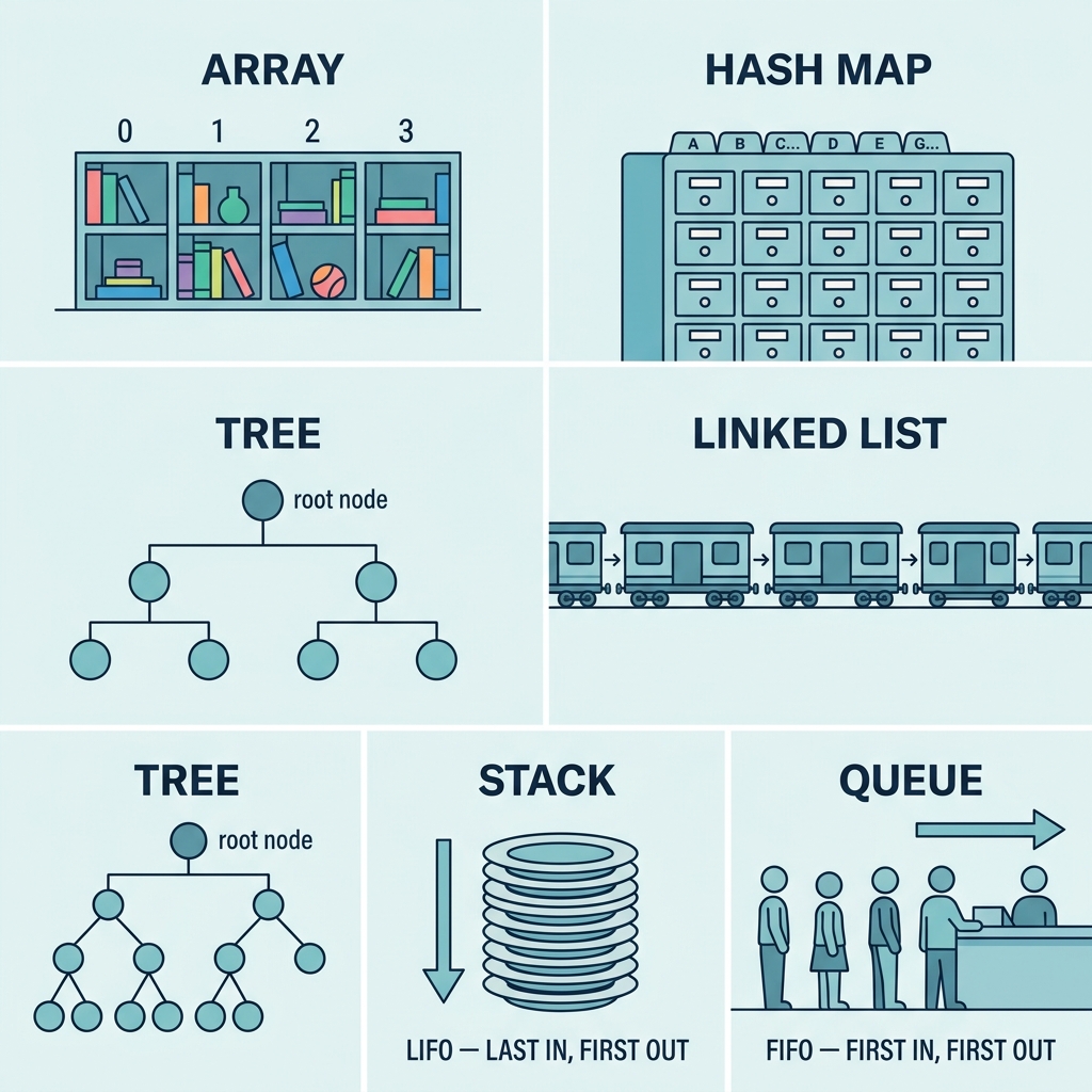 Data structure visual metaphors